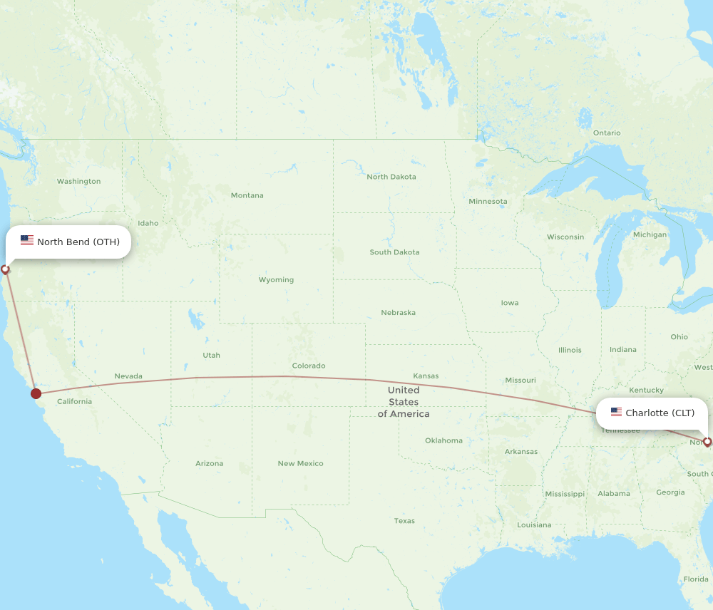 CLT-OTH flight routes