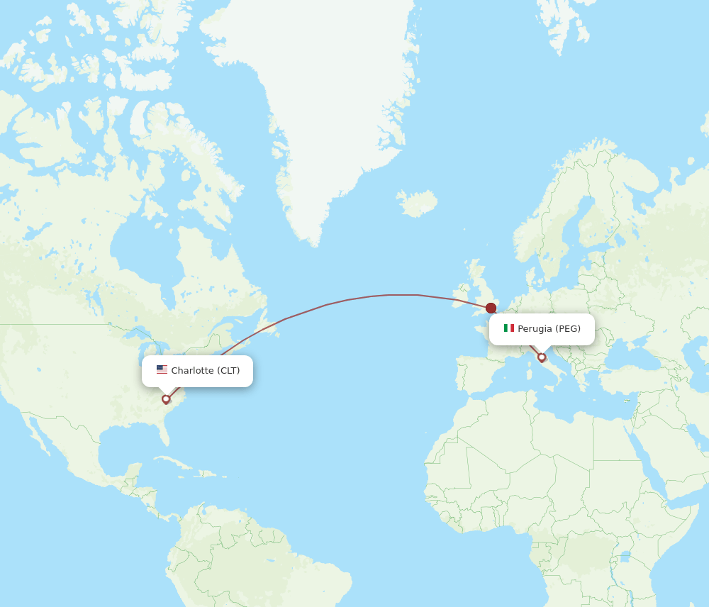 CLT-PEG flight routes