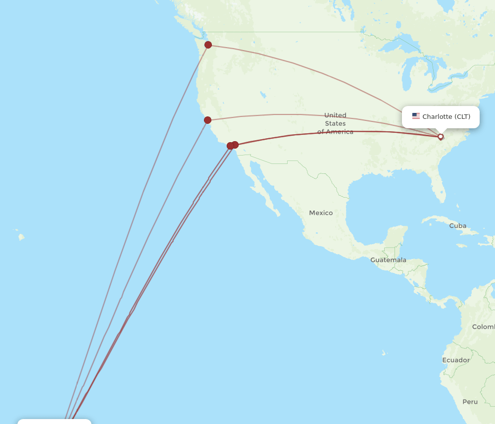 CLT-PPT flight routes