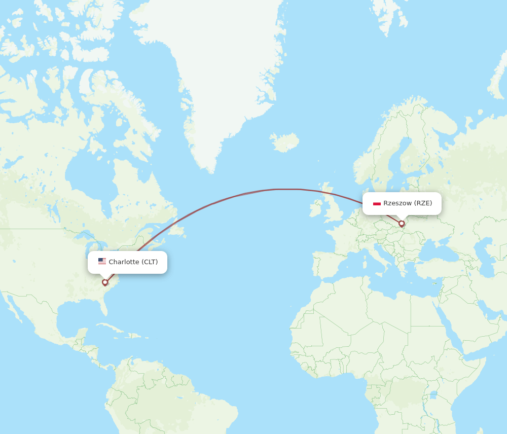 CLT-RZE flight routes