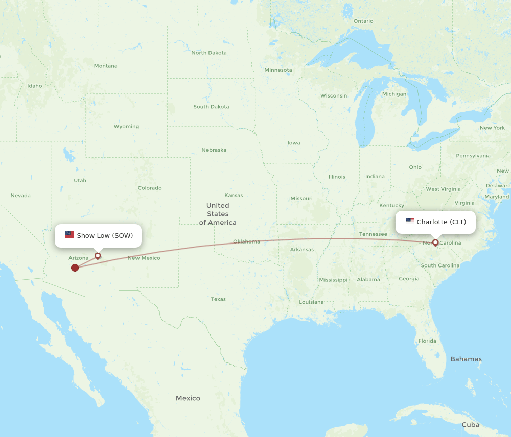 CLT-SOW flight routes