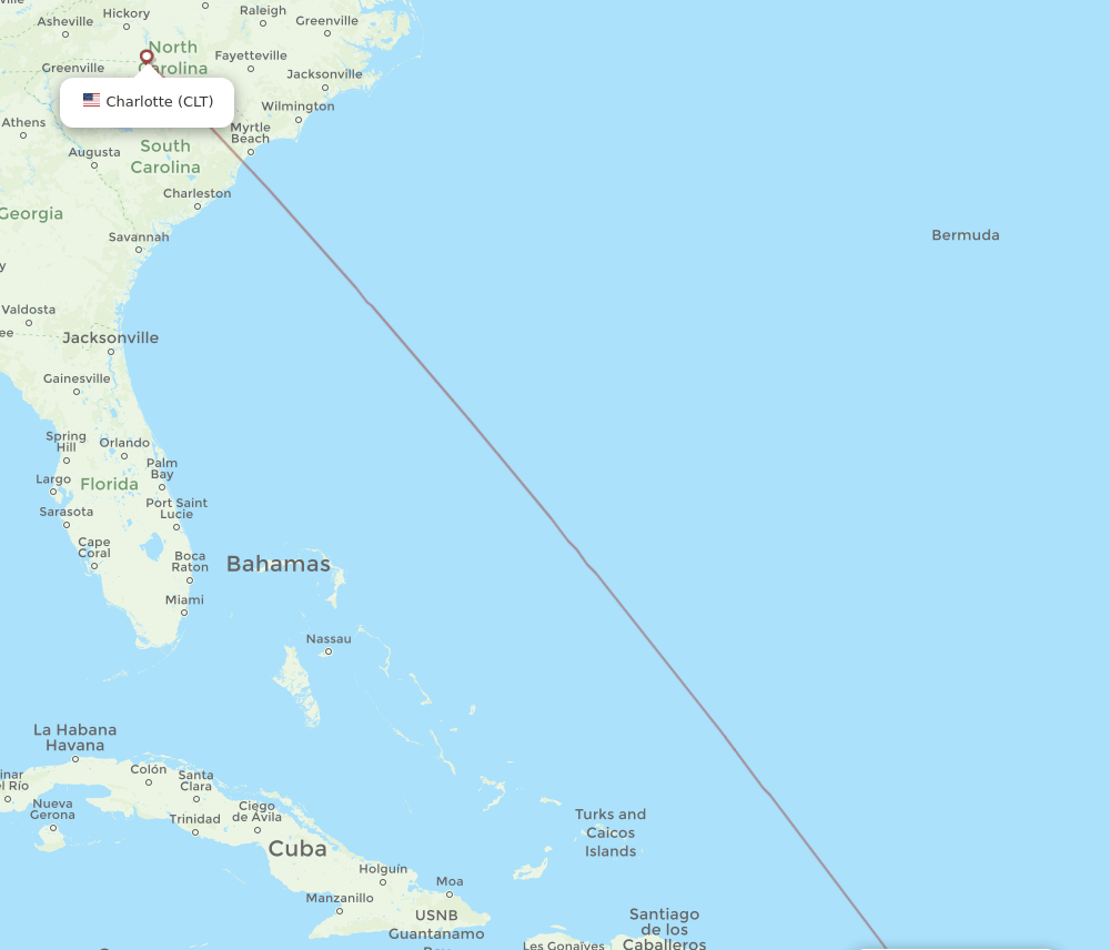 CLT-SPB flight routes