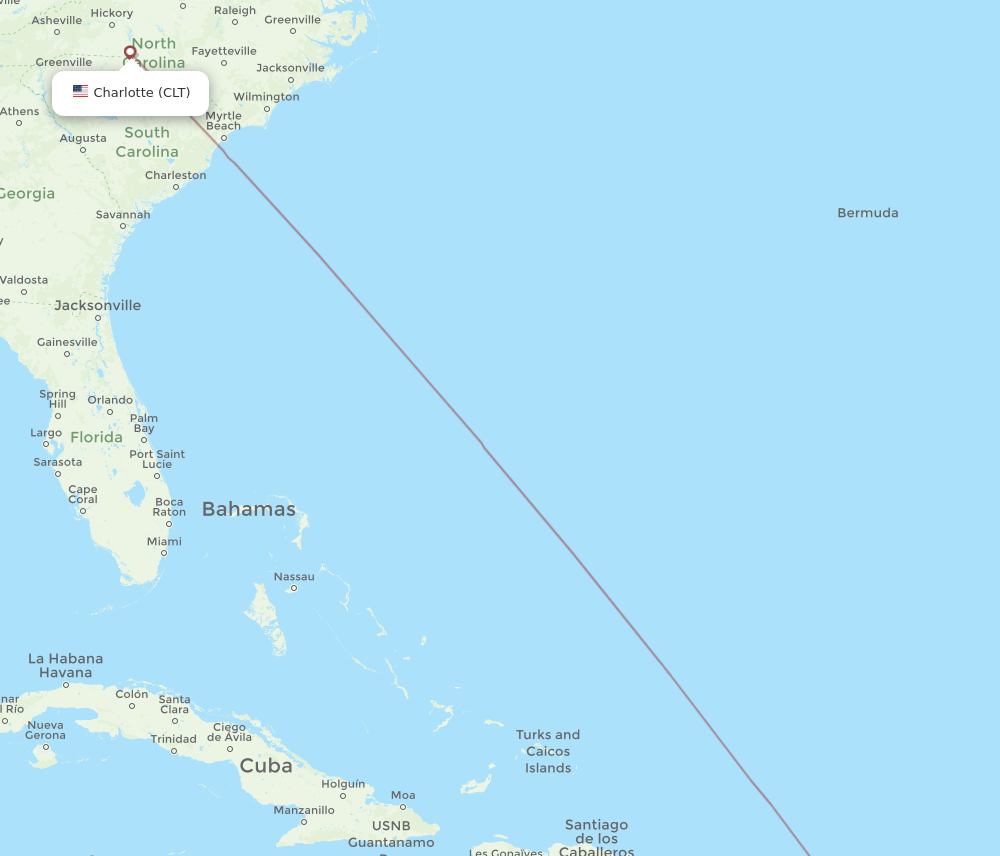 CLT-SSB flight routes