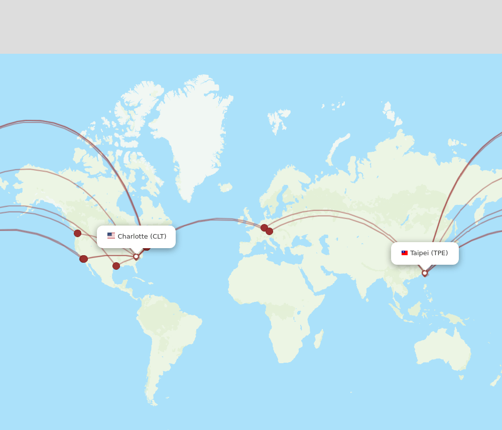CLT-TPE flight routes