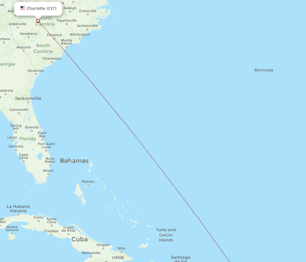 CLT-VIJ flight routes