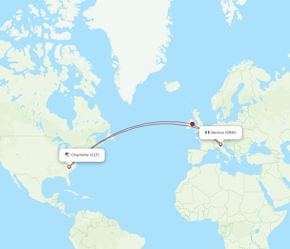 CLT-VRN flight routes