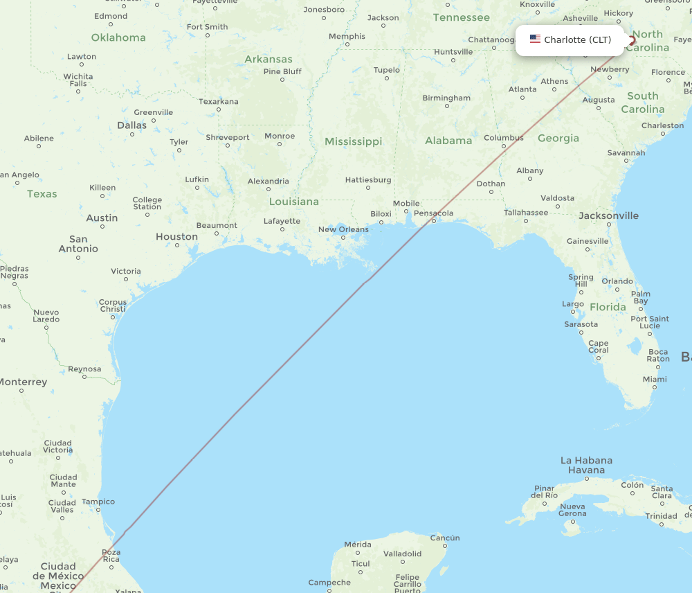 CLT-VSA flight routes