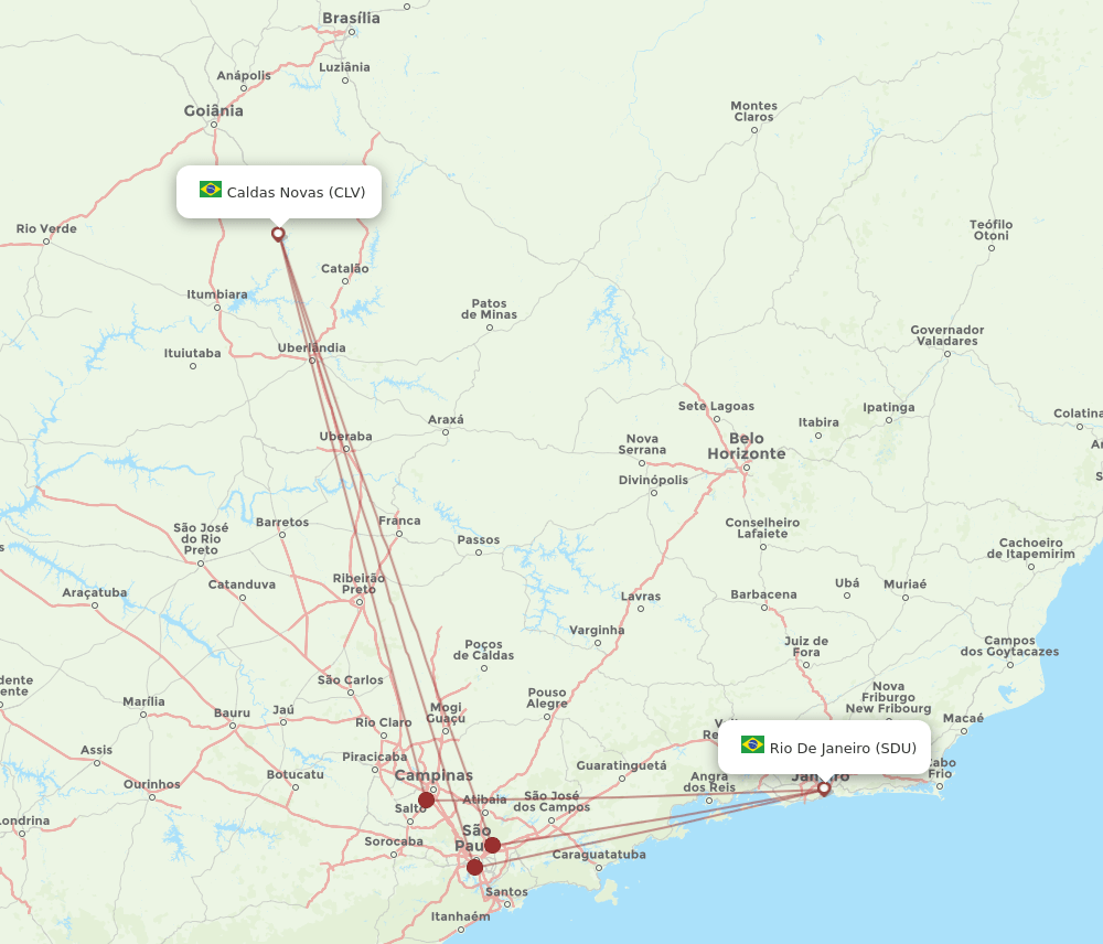 CLV-SDU flight routes