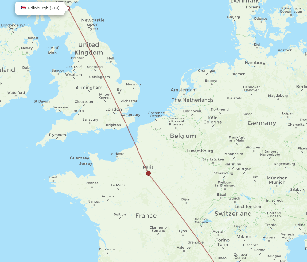 CLY-EDI flight routes
