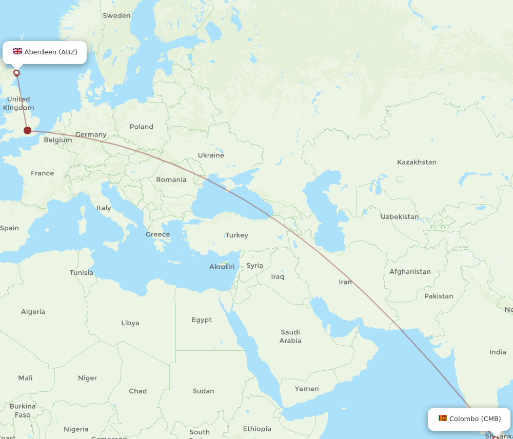 CMB-ABZ flight routes