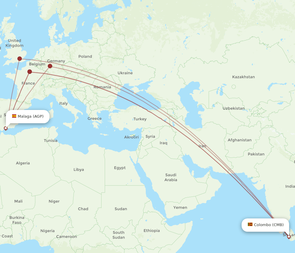 CMB-AGP flight routes