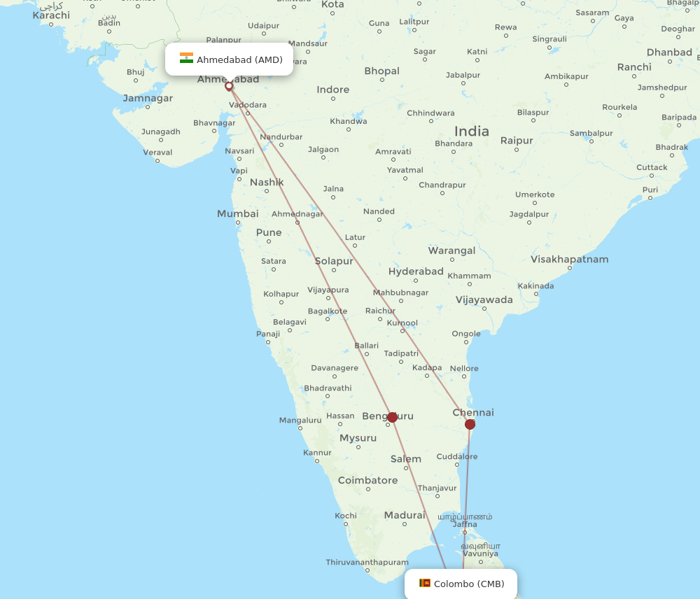 CMB-AMD flight routes