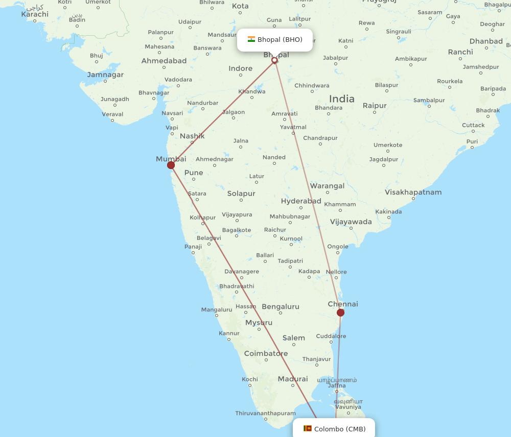 CMB-BHO flight routes
