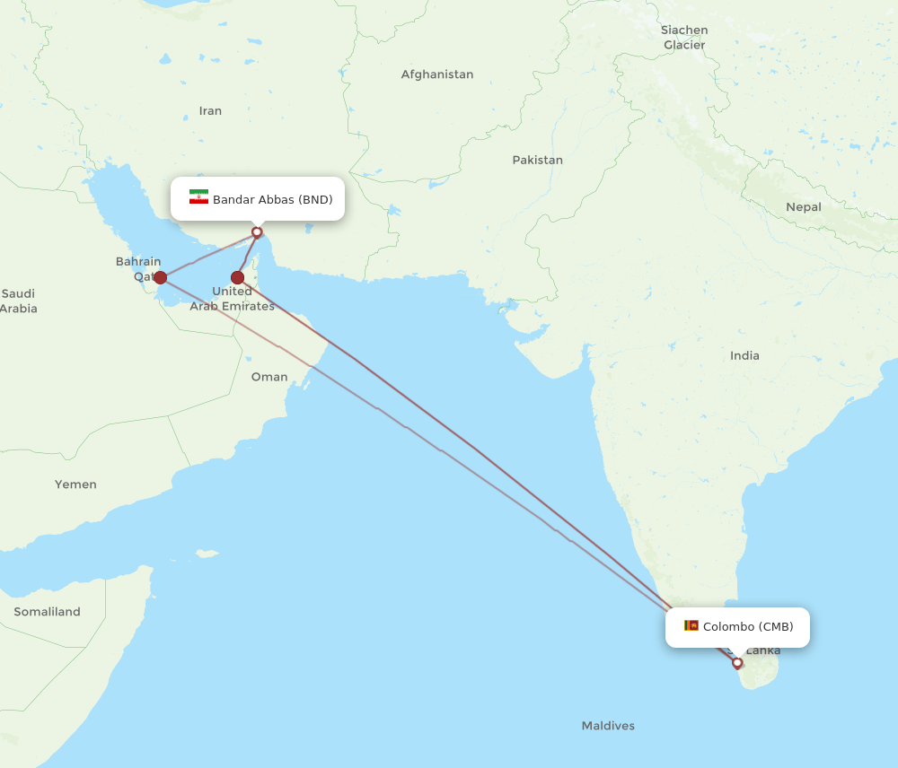 CMB-BND flight routes