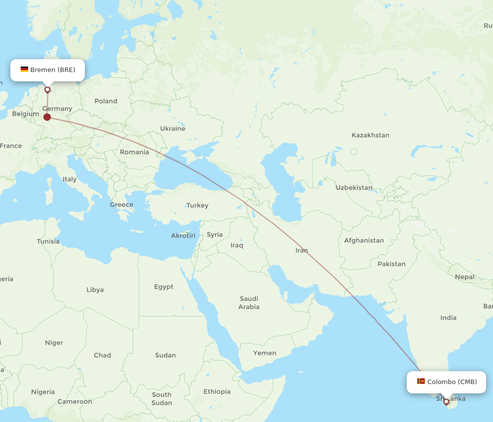 CMB-BRE flight routes