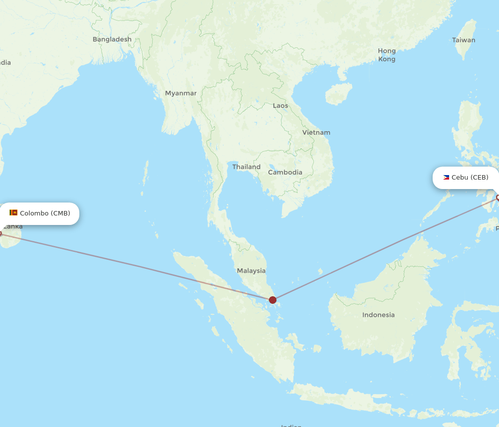CMB-CEB flight routes