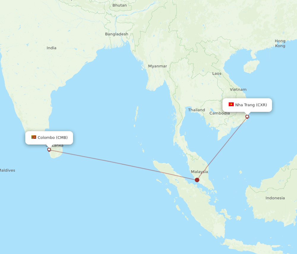 CMB-CXR flight routes
