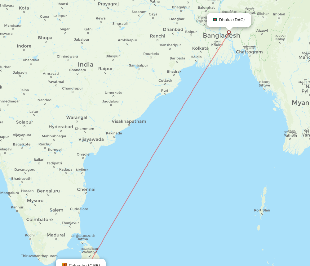 CMB-DAC flight routes