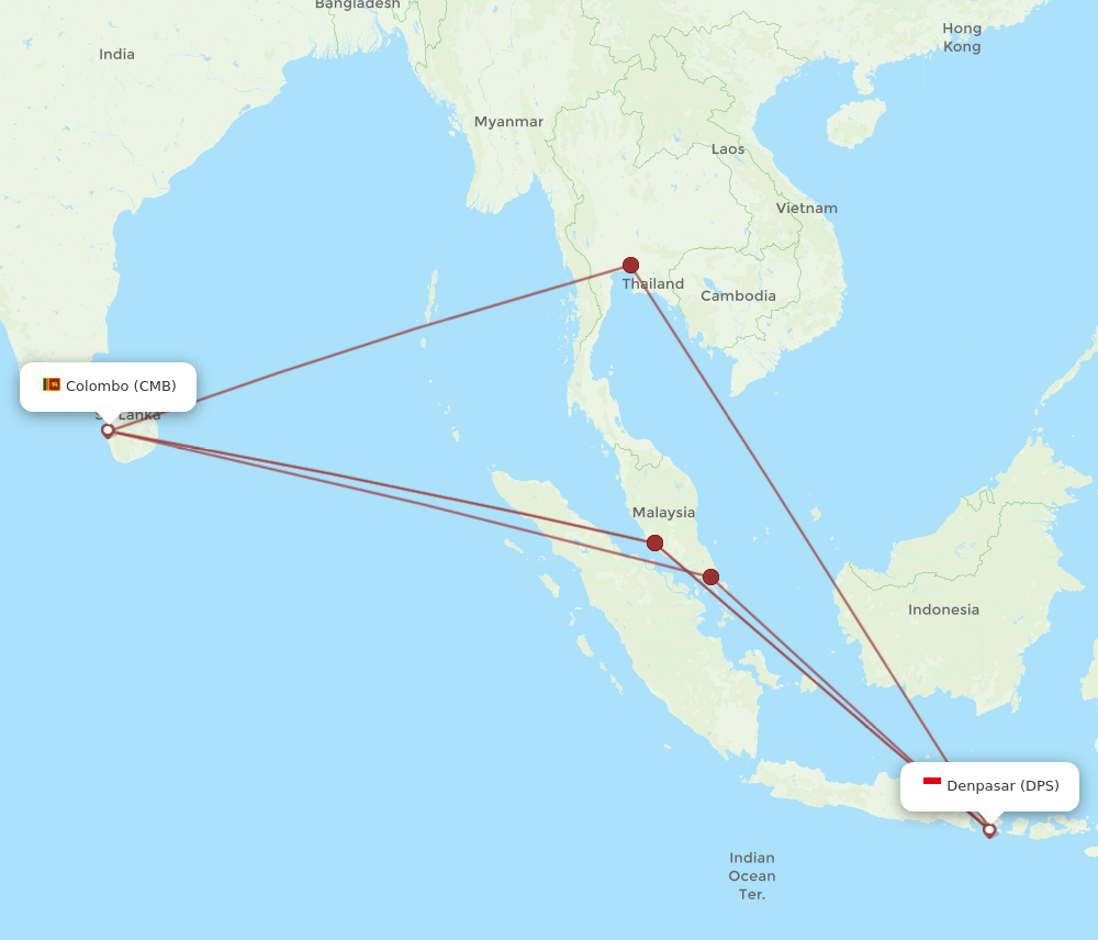 CMB-DPS flight routes