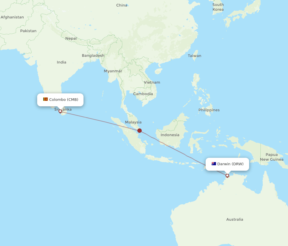 CMB-DRW flight routes