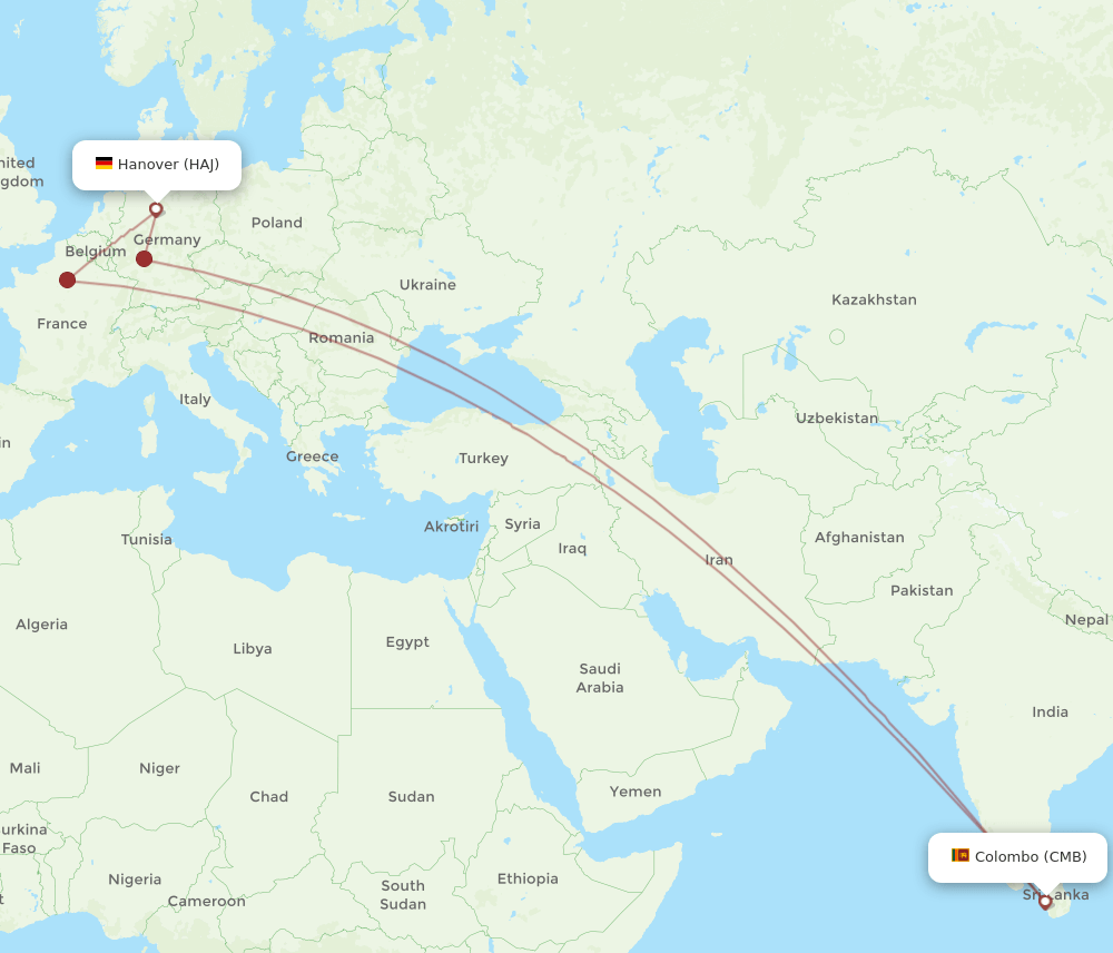 CMB-HAJ flight routes