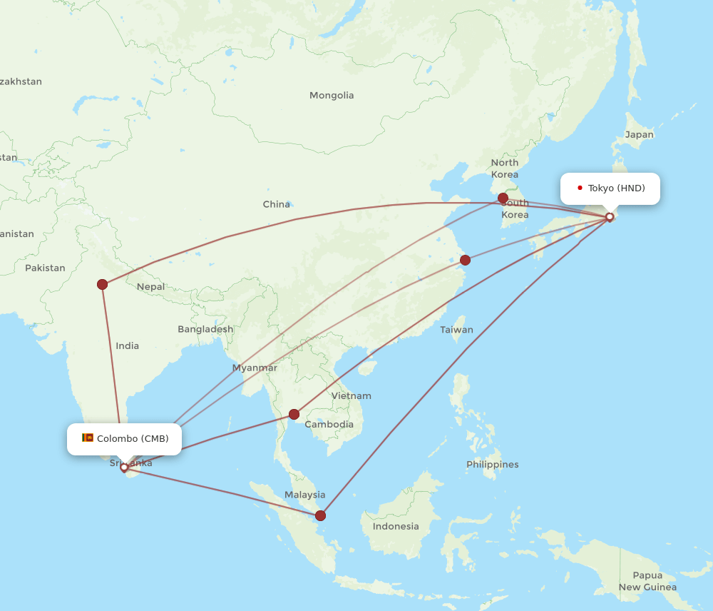 CMB-HND flight routes