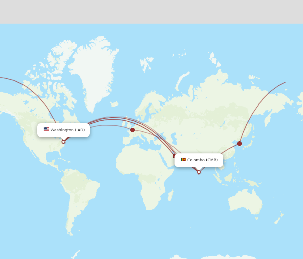 CMB-IAD flight routes