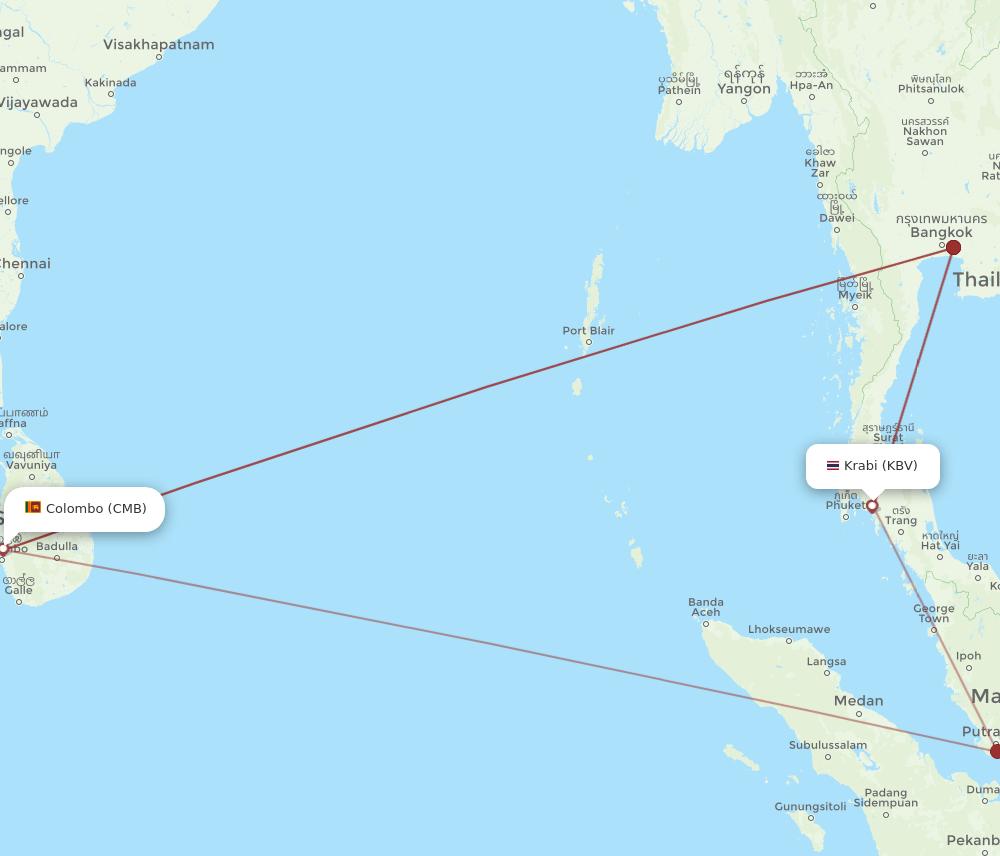CMB-KBV flight routes