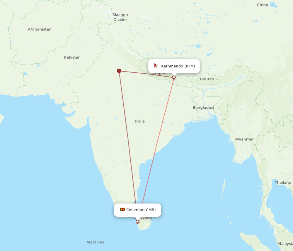 CMB-KTM flight routes