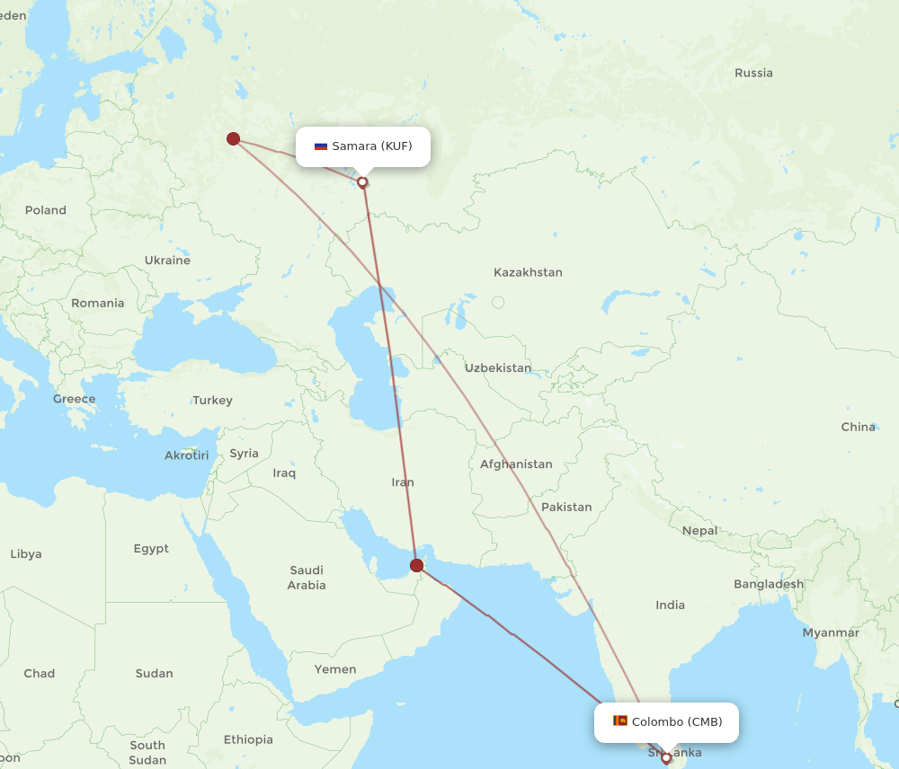 CMB-KUF flight routes
