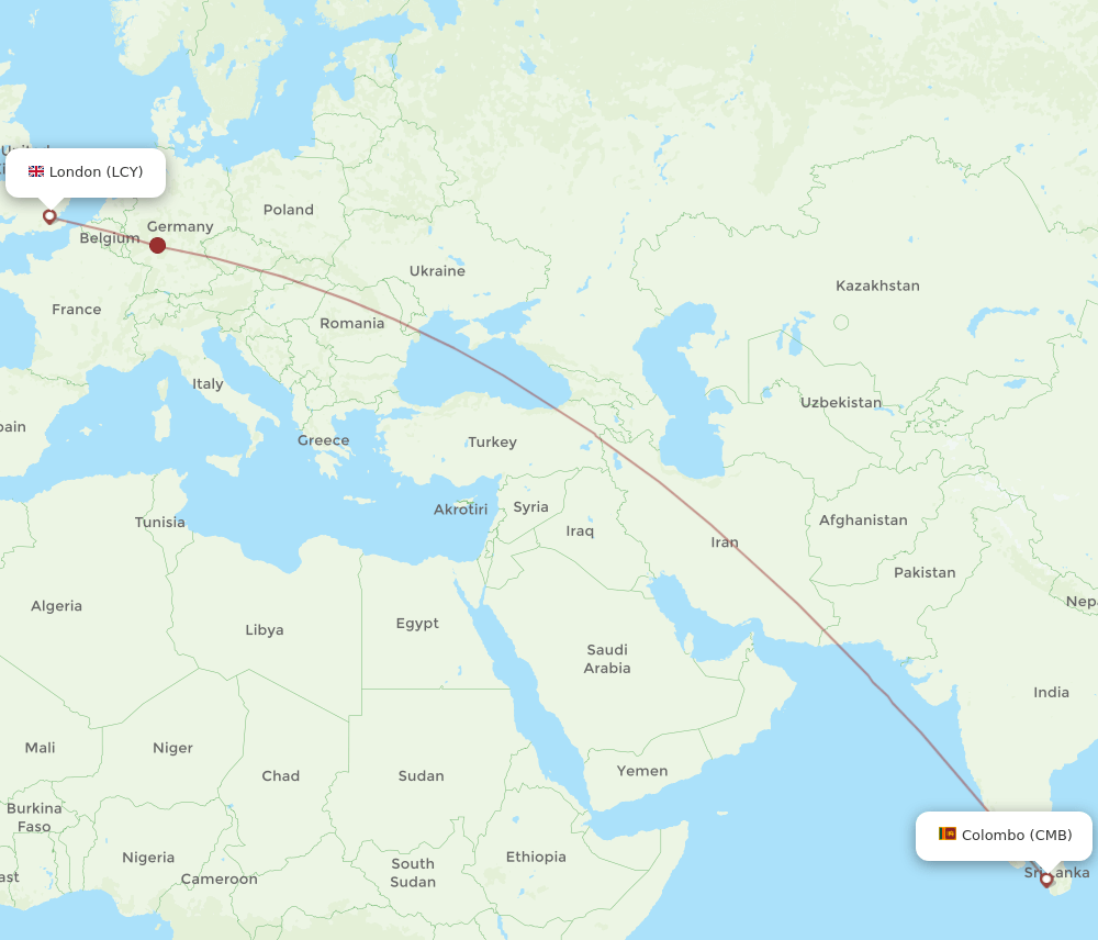 CMB-LCY flight routes