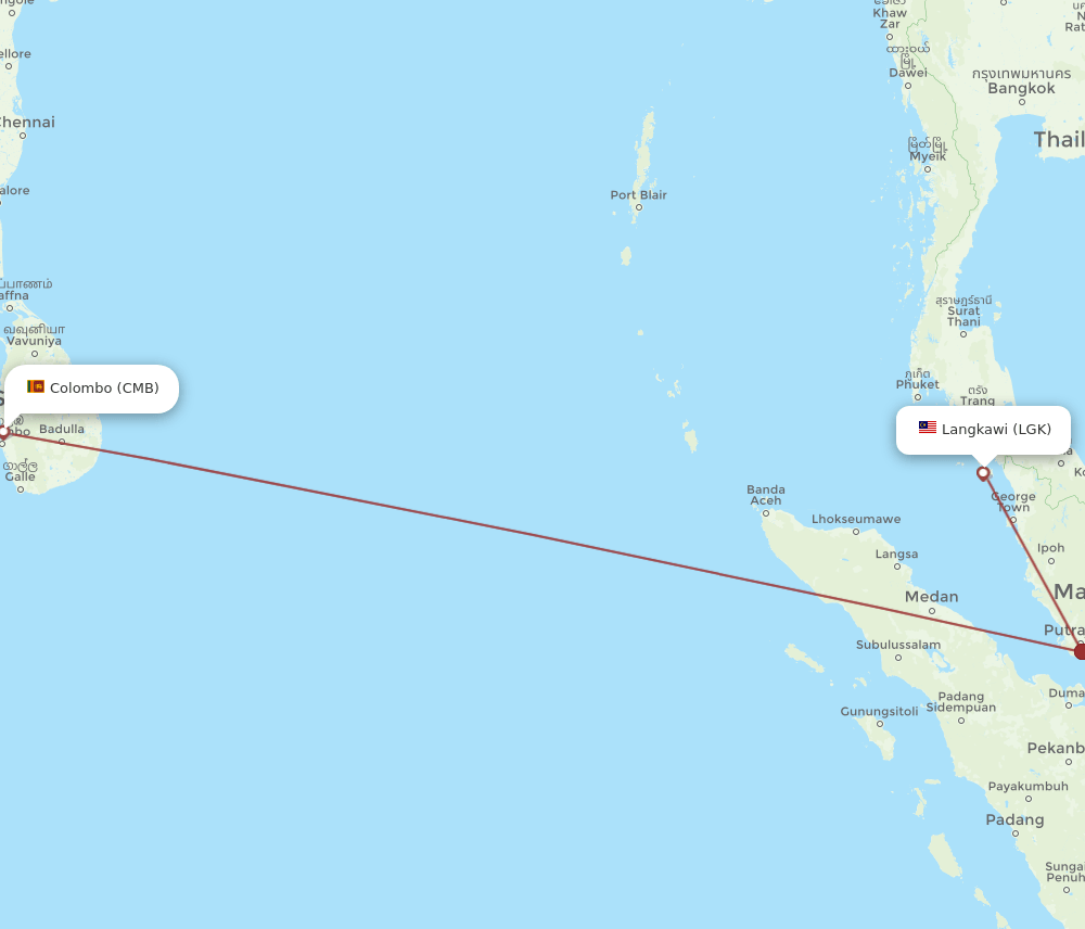 CMB-LGK flight routes
