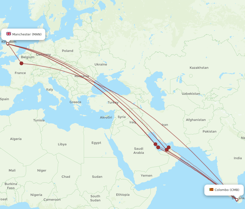 CMB-MAN flight routes