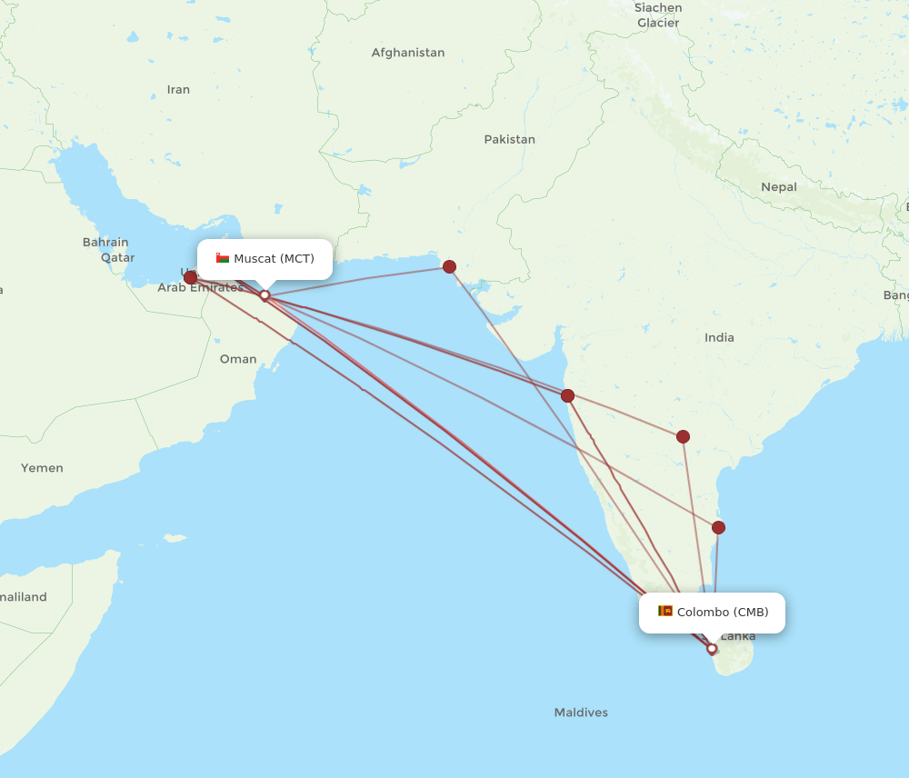 CMB-MCT flight routes