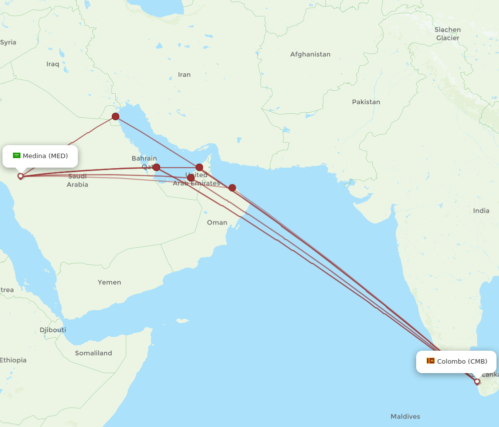 CMB-MED flight routes