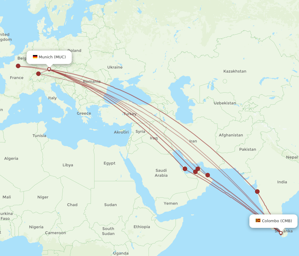 CMB-MUC flight routes