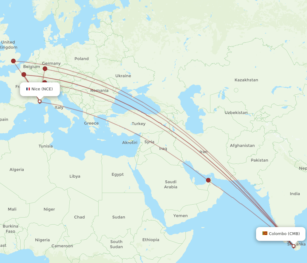 CMB-NCE flight routes