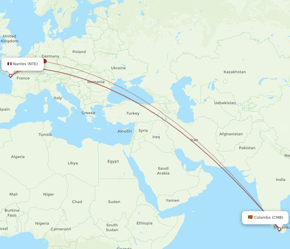 CMB-NTE flight routes