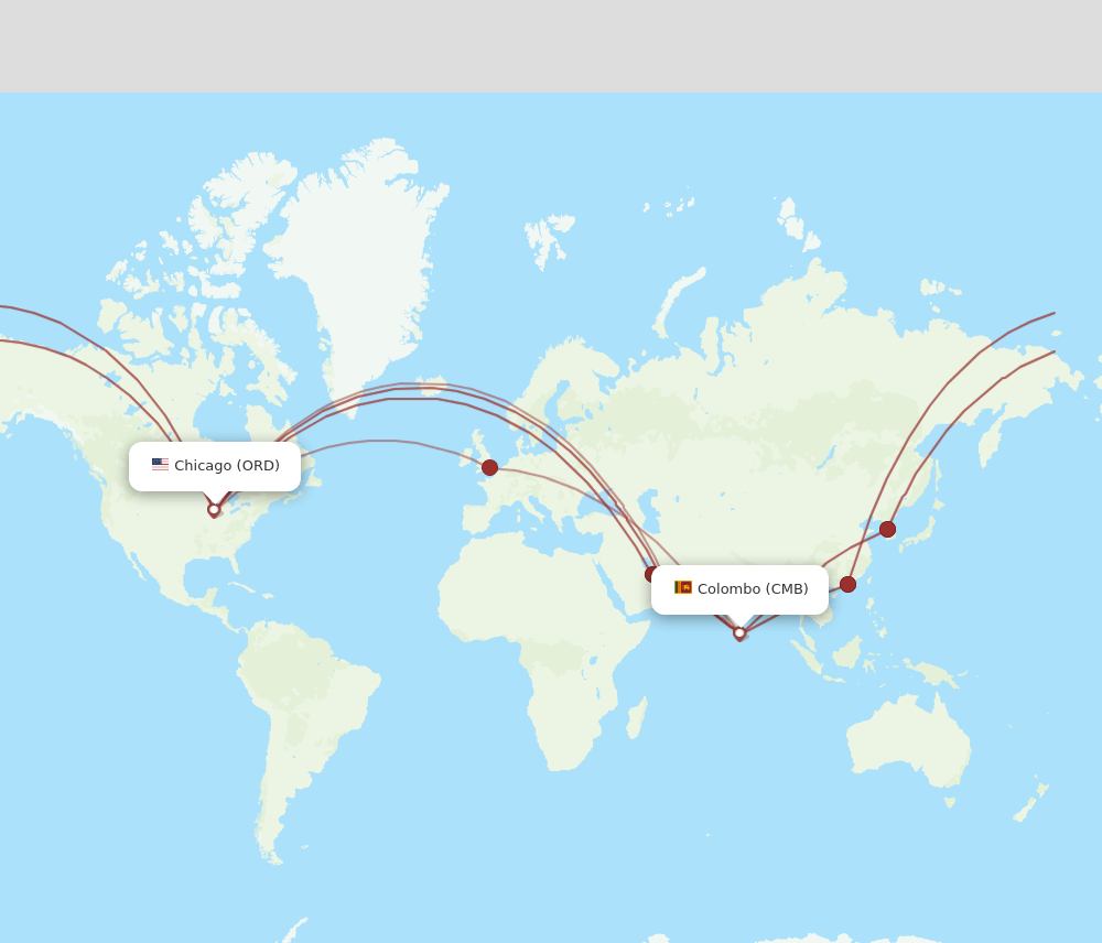 CMB-ORD flight routes