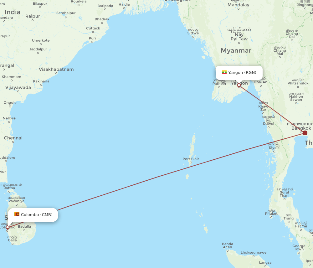 CMB-RGN flight routes