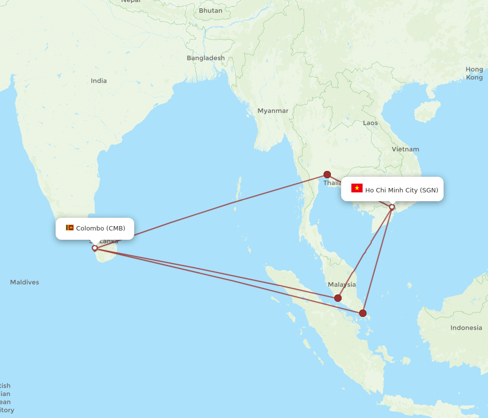 CMB-SGN flight routes