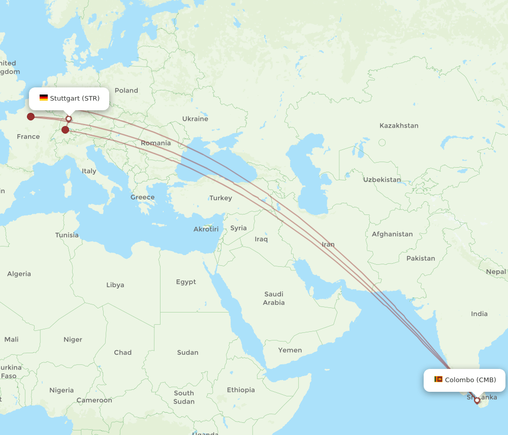 CMB-STR flight routes