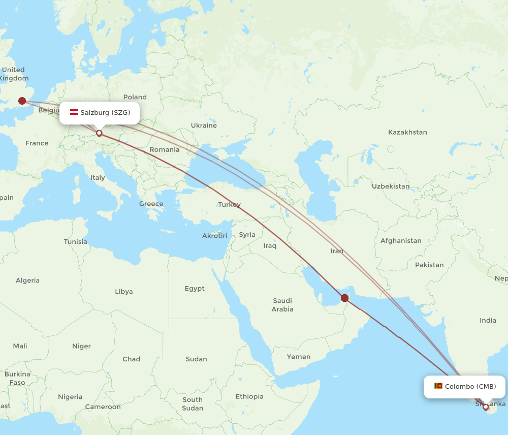 CMB-SZG flight routes