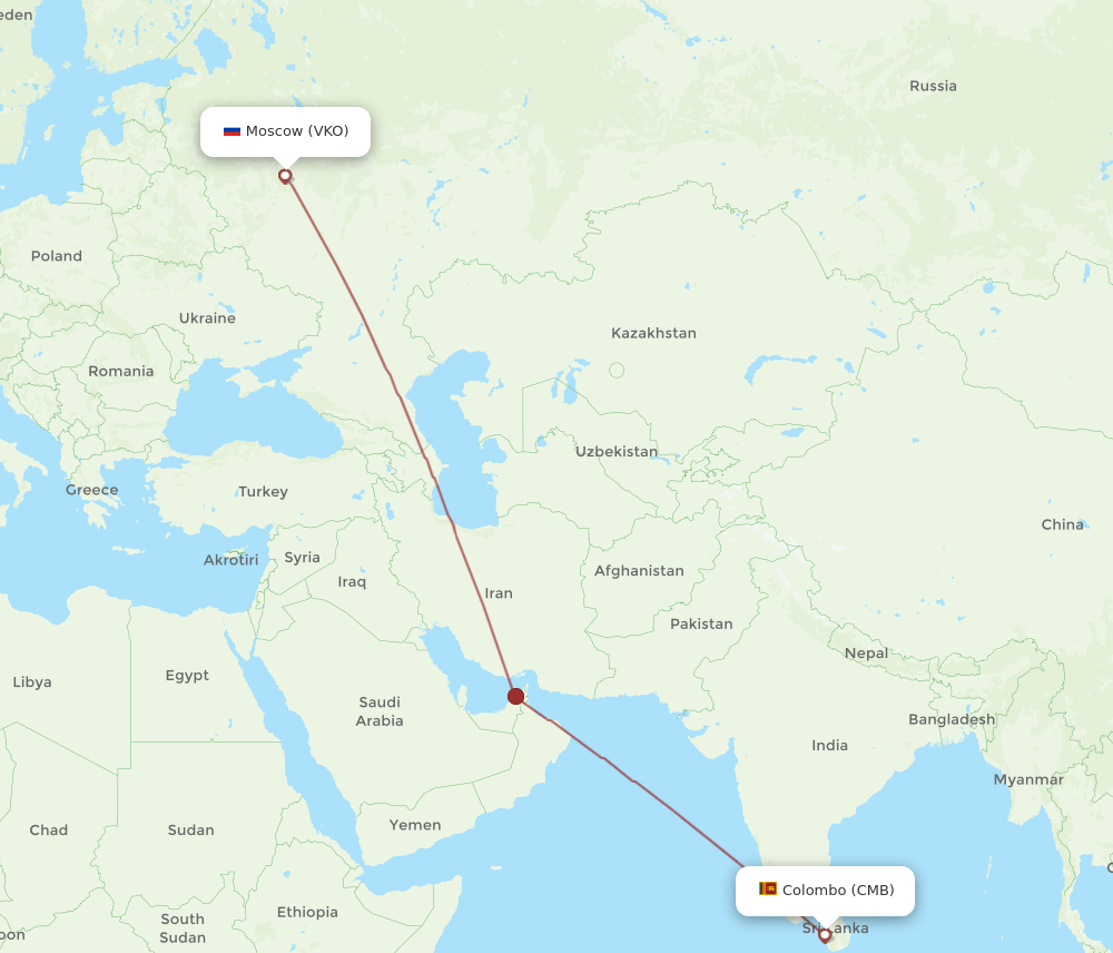 CMB-VKO flight routes