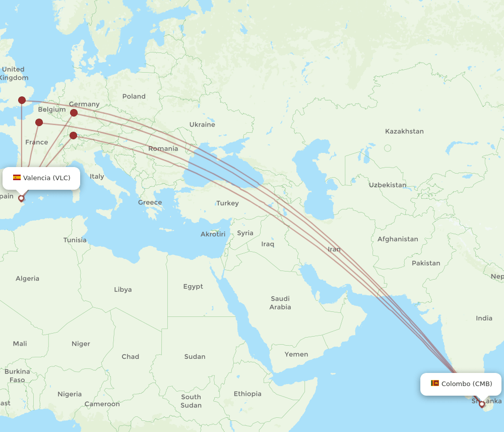 CMB-VLC flight routes