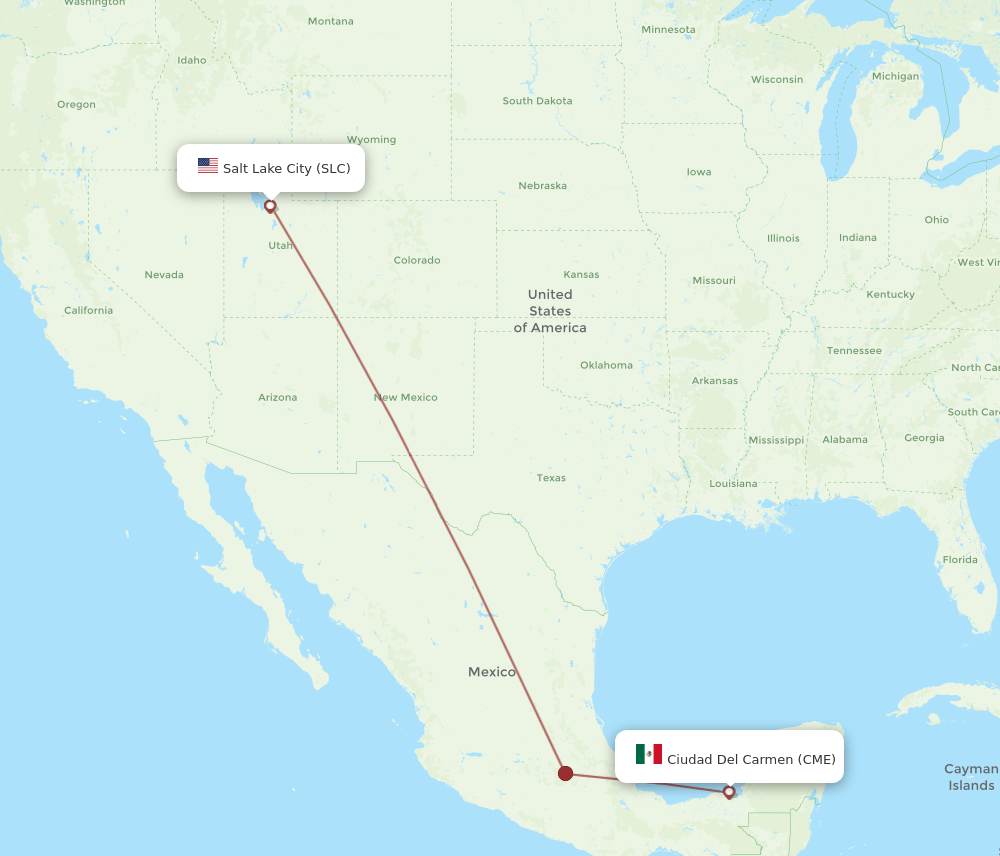 CME-SLC flight routes
