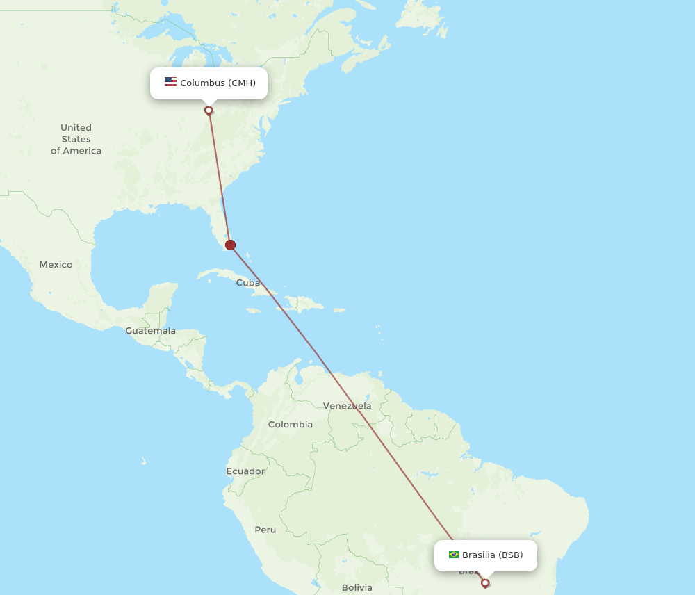 CMH to BSB flights and routes map