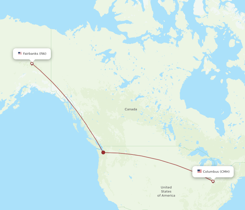 CMH to FAI flights and routes map