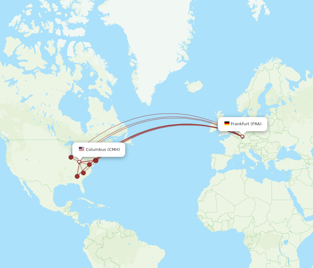 CMH-FRA flight routes
