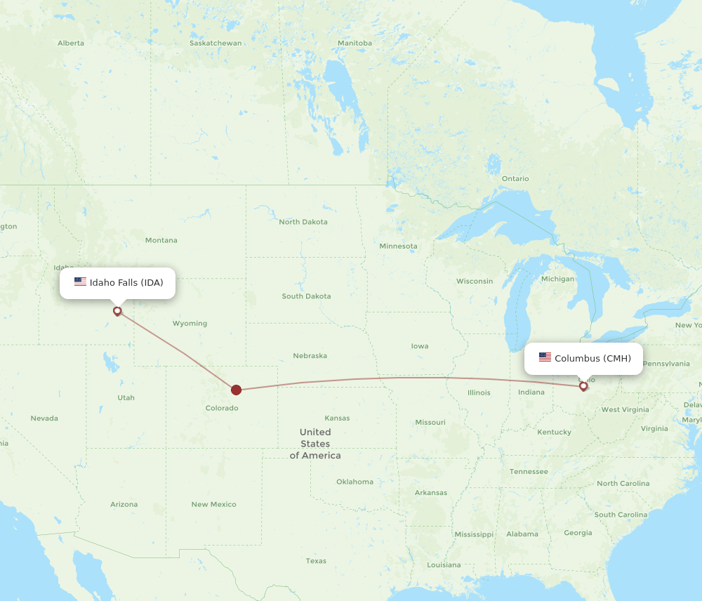 CMH-IDA flight routes